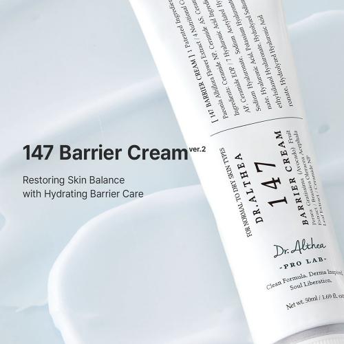 Dr. Althea 147 Barrier Cream Renewal - crema de fata formulata cu cu squalane, ceramide si acid hialuronic pentru hidratare, confort si  intarirea barierei naturale a pielii - 50 ml