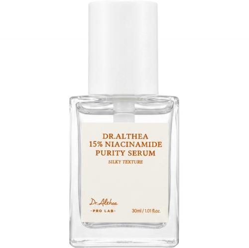 Dr. Althea 15% Niacinamide Purity - ser de fata formulat cu niacinamida 15% si Zinc PCA, care contribuie la imbunatatirea texturii pielii, reducerea petelor pigmentare si echilibrarea excesului de sebum - 30 ml