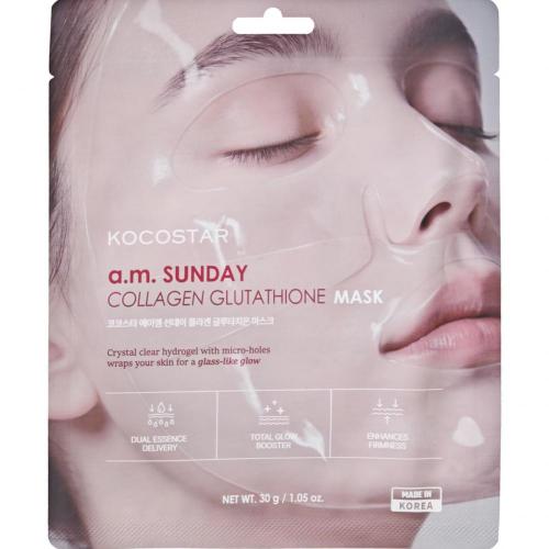 KOCOSTAR A.M Sunday Collagen Glutathione Mask 30 gr - Masca de fata formulata cu colagen si glutation, care contribuie la aspectul ferm si luminos al pielii