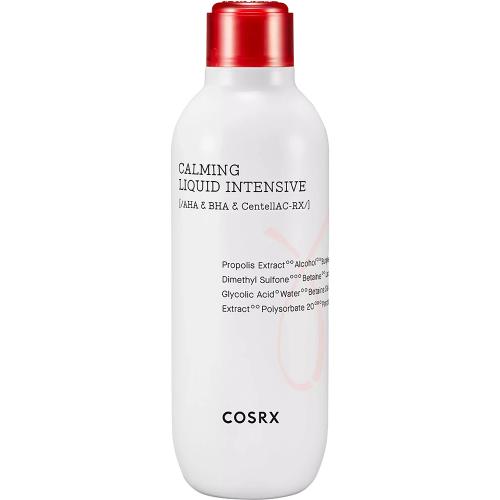 COSRX AC Collection Calming Liquid Intensive, 125 ml - toner de fata formulat cu extract de propolis si Zinc PCA, care contribuie la reducerea riscului de infectie si la metinerea echilibrului de umiditate al pielii toata ziua si la reimprospatarea si purifierea pielii acneice