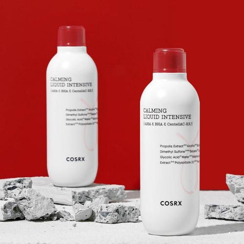 COSRX AC Collection Calming Liquid Intensive, 125 ml - toner de fata formulat cu extract de propolis si Zinc PCA, care contribuie la reducerea riscului de infectie si la metinerea echilibrului de umiditate al pielii toata ziua si la reimprospatarea si purifierea pielii acneice