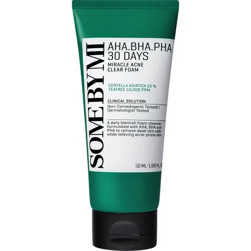 SOME BY MI Aha-Bha-Pha 30 Days Miracle Acne Clear Foam – Spuma de curatare pentru ten cu tendinta acneica 50 ml
