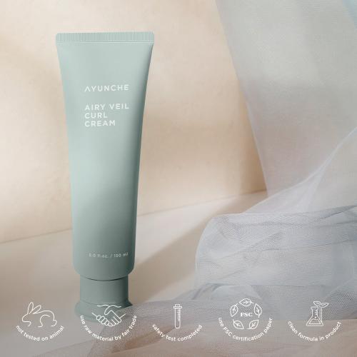 AYUNCHE Airy Veil Curl Cream Crema de par - hidratare si protectie termica, 150 ml