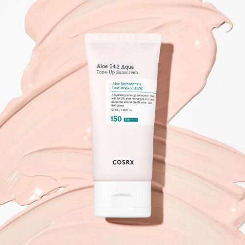 COSRX Aloe 54.2 Aqua Tone-up SPF50 PA++++, 50 ml - crema de fata formulata cu aloe vera si niacinamida, care contribuie la protectia solara si la uniformizarea aspectului tenului, Daily