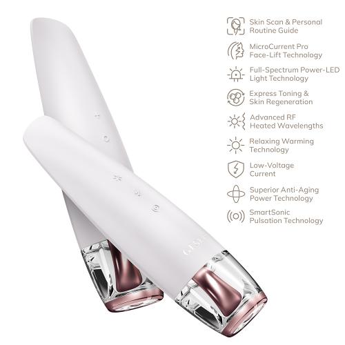 GESKE Anti-Aging Skin Renewer 9 in 1 - Aparat multifunctional 9 in 1 cu microcurent, lumina LED si tehnologie RF, pentru tonifiere rapida, regenerarea pielii si efect anti-aging avansat - Starlight