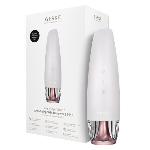 GESKE Anti-Aging Skin Renewer 9 in 1 - Aparat pentru masaj facial cu radiofrecventa incalzita si microcurent, care contribuie la ingrijirea fetei, gatului, decolteului si mainilor - Starlight