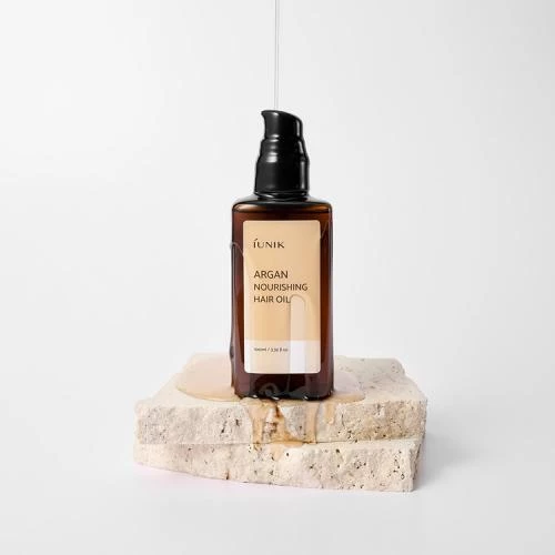 IUNIK Argan Nourishing Ulei de Par - Nutritiv si Stralucire pentru Par Uscat si Deteriorat, 100 ml