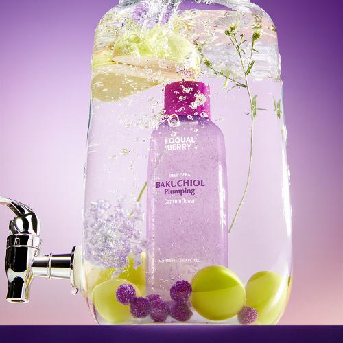 EQQUALBERRY Bakuchiol Plumping Capsule Toner, 150 ml - Toner de fata formulat cu bakuchiol si acid hialuronic, care contribuie la hidratarea pielii si la mentinerea confortului cutanat