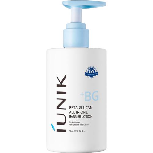 IUNIK Beta Glucan All In One Barrier Lotion, 300 ml - Lotiune de corp formulata cu beta-glucan si pantenol, care contribuie la mentinerea echilibrului hidrolipidic al pielii si la mentinerea confortului pielii
