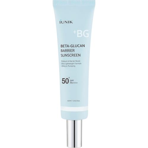 IUNIK Beta Glucan Barrier Sunscreen SPF50+ PA++++ 60 ml - Crema de fata formulata cu beta-glucan si extract de Panax Ginseng, care contribuie la protectia UV ridicata si la sustinerea barierei cutanate