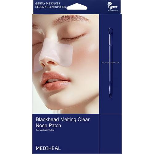 MEDIHEAL Blackhead Melting Clear Nose Patch - Banda pentru indepartarea punctelor negre formulata cu LHA si acid hialuronic, care contribuie la curatarea porilor si la metinerea hidratarii zonei nasului