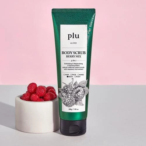 PLU Body Scrub Berry Mix – Exfoliant de Corp cu Extract de Fructe de Pădure, 200 gr | Hidratare și Revitalizare