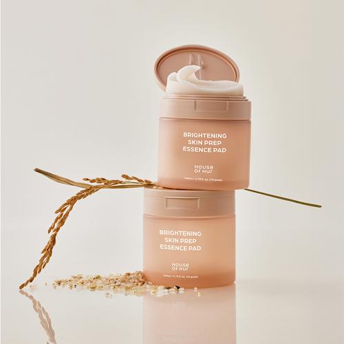 HOUSE OF HUR Brightening Skin Prep Essence Pad - toner de fata formulat cu extract de orez si niacinamida, care contribuie la exfolierea delicata, hidratarea pielii si la mentinerea aspectului uniform - 70 buc