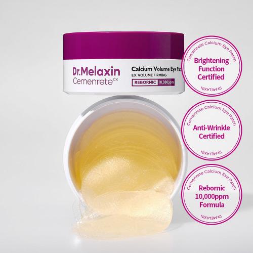 Dr. Melaxin Cemenrete Calcium Volume Eye Patch - benzi pentru ochi formulate cu niacinamida si adenozina, care contribuie la uniformizarea pielii si la mentinerea aspectului neted - 60 buc