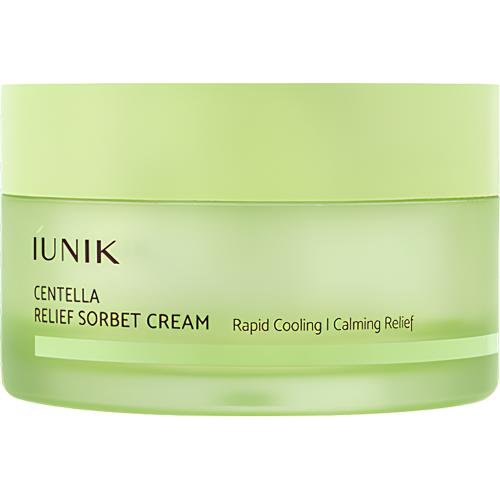 IUNIK Centella Relief Sorbet Cream, 50 ml - Crema de fata formulata cu Centella Asiatica si niacinamida, care contribuie la calmarea pielii si la mentinerea hidratarii fara senzatie grasa