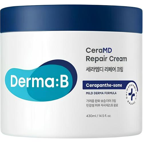 DERMA:B CeraMD Repair Cream - crema de corp formulata cu agenti hidratanti si ingrediente calmante, care contribuie la calmarea senzatiei de disconfort si mancarime si la mentinerea confortului cutanat - 430 ml