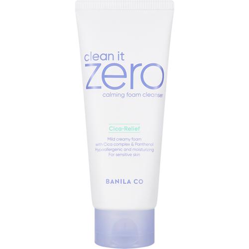 BANILA CO Clean it Zero Calming Foam Cleanser, , 150 ml - spuma de curatare formulata cu extract de Centella Asiatica si pantenol, care contribuie la curatarea impuritatilor si a machiajului de baza si la mentinerea confortului pielii sensibile