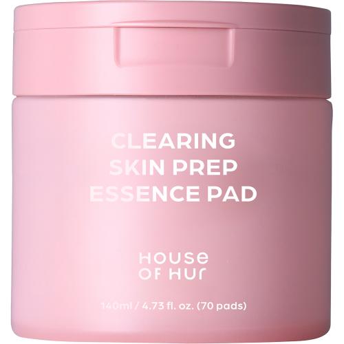 HOUSE OF HUR Clearing Skin Prep Essence Pad - toner de fata formulat cu AHA si BHA, care contribuie la curatarea in profunzime a pielii dupa spalare si la metinerea unui aspect proaspat - 70 buc