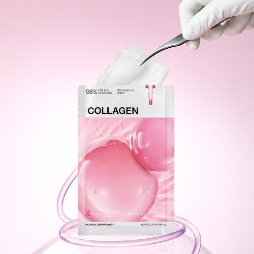 MEDIHEAL Collagen Essential Sheet Mask Core Firming - masca de fata tip servetel imbibata cu esenta formulata cu colagen vegan si acid hialuronic, care contribuie la hidratare si la mentinerea aspectului plin si neted al pielii - 24 ml