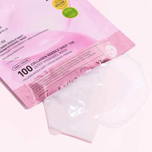 VT COSMETICS Collagen Reedle Shot 100 2 step Mask masca de fata - elasticitate si hidratare, 33 gr + 1.5 gr