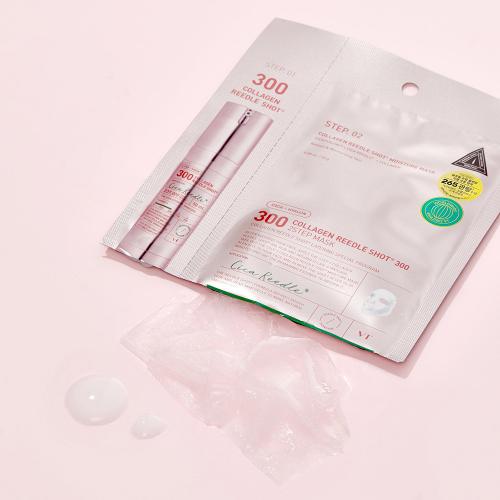 VT COSMETICS Collagen Reedle Shot 300- 2 step Sheet Mask masca de fata - hidratare si luminozitate, 25 gr