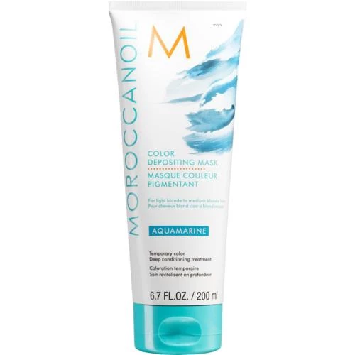 Moroccanoil Color Depositing Masca de Par Aquamarine - Culoare Temporara si Hidratare Profunda, 200 ml