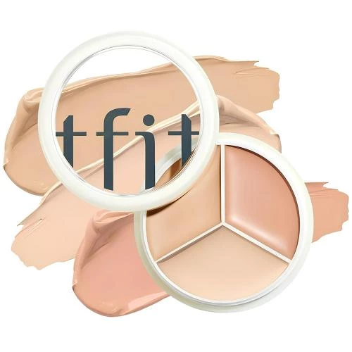 TFIT Cover Up Pro Concealer Paleta Corectoare #03 COOL - Corector Rezistent la Apa si Transpiratie cu Acid Hialuronic si Ceramide, Acoperire 12 Ore, 15 gr