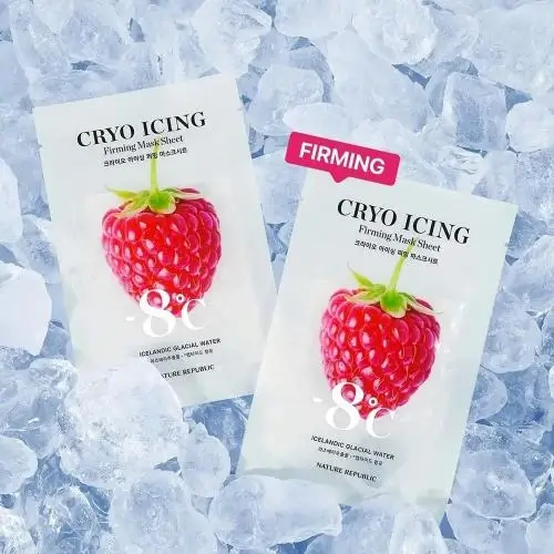 NATURE REPUBLIC Cryo Icing masca de fata pentru fermitate cu extract de zmeura - efect anti-aging si tonifiere intensa, 27 ml