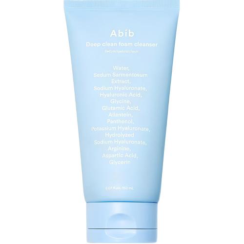 ABIB Deep Clean Foam Cleanser Sedum Hyaluron, 150 ml - Spuma de curatare formulata cu acid hialuronic si extract de Sedum Sarmentosum, care contribuie la indepartarea impuritatilor acumulate la nivelul porilor, a excesului de sebum, a particulelor fine de praf si a reziduurilor de machiaj si la metinerea hidratarii si a confortului pielii dupa curatare