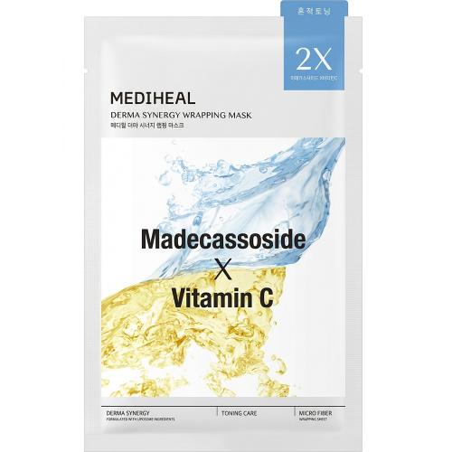 Derma Synergy Wrapping Sheet Mask Madecassoside X Vitamin C Toning Masca de fata 25 ml