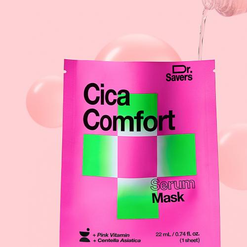 IT'S SKIN Dr. Savers Cica Comfort Mask Sheet, 18 ml - masca de fata formulata cu Vitamina B12 si Centella Asiatica, care contribuie la calmarea pielii si la mentinerea confortului cutanat