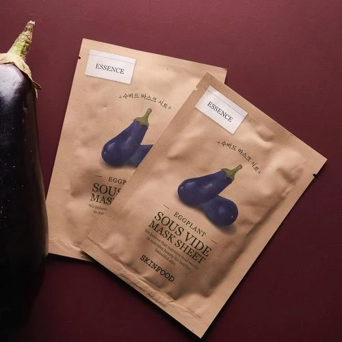 SKINFOOD Eggplant Sous Vide Masca tip servetel cu extract de vinete - Hidratare si calmare ten sensibil, 22 gr