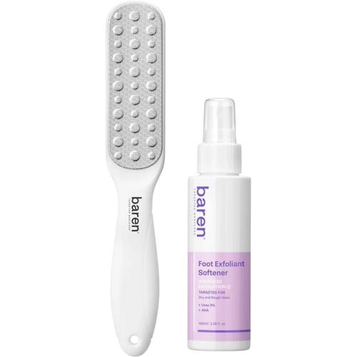 BAREN Foot Exfoliant Softener At Home Kit - set pentru ingrijirea calcaielor formulat cu uree si AHA, care contribuie la indepartarea pielii ingrosate si la mentinerea aspectului neted al pielii