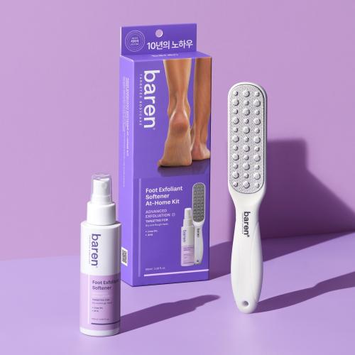 BAREN Foot Exfoliant Softener At Home Kit - set pentru ingrijirea calcaielor formulat cu uree si AHA, care contribuie la indepartarea pielii ingrosate si la mentinerea aspectului neted al pielii