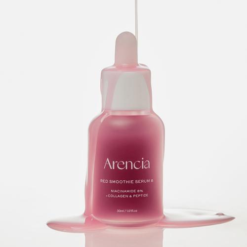 ARENCIA Fresh Red Smoothie Serum 8, 30 ml - ser de fata formulat cu niacinamida si colagen solubil, care contribuie la rafinarea porilor si la mentinerea hidratarii pielii