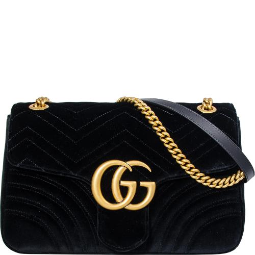GG Marmont Velvet Shoulder Bag