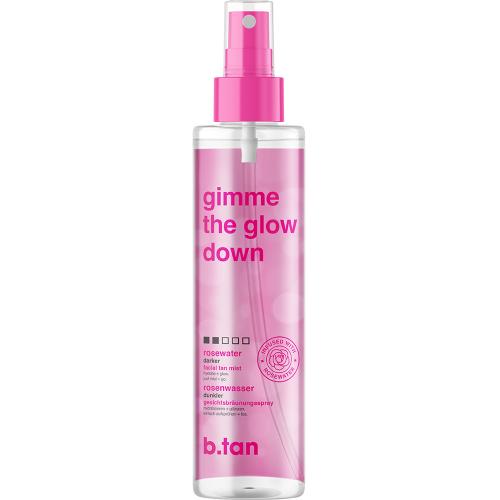 B.tan Gimme The Glow Down Mist Autobronzant Gradual pentru Fata si Corp  - Nuanta Naturala, Stralucire Uniforma si Calmare cu Apa de Trandafir, 190 ml