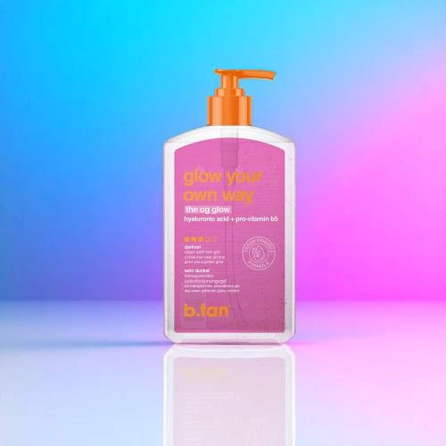 B.tan Glow Your Own Way Gel Autobronzant Transparent - Bronz Intens cu Acid Hialuronic si Pro-vitamina B5, 473 ml
