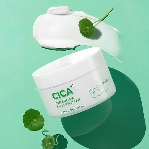 Nature Republic Green Derma Mild Cica Cremă de corp hidratantă 190 ml – Hidratare intensivă și calmare pentru pielea sensibilă