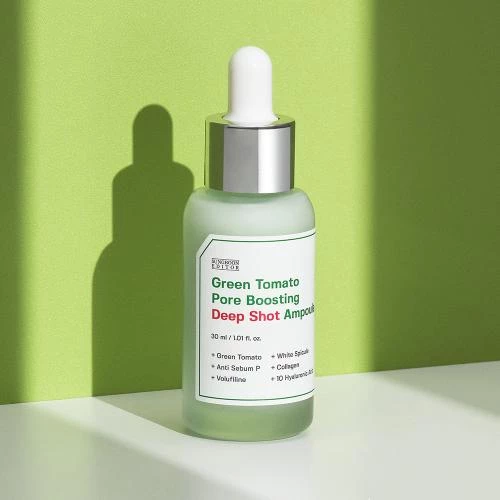 SUNGBOON EDITOR Green Tomato Pore Boosting Deep Shot - Reducerea dimensiunii porilor dilatati si hidratare intensa, 30ml