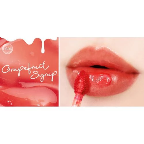 BLACK ROUGE Half N Half Water Glow Ruj Lichid HG06 Grapefruit Syrup - Hidratare Intensiva si Volum, 4.5 g