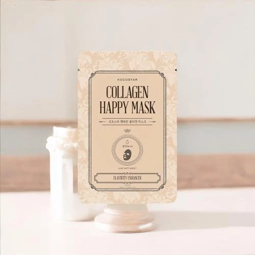 KOCOSTAR Happy Mask Collagen – Mască de Față, 40 ml | Fermitate și Hidratare pentru Ten Luminos