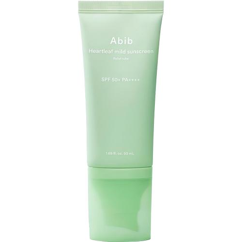 ABIB Heartleaf Mild Sunscreen Relief Tube SPF50+ PA++++ - crema de fata formulata cu oxid de zinc si extract de Heartleaf, care contribuie la protectia solara si la mentinerea confortului pielii - 50 ml