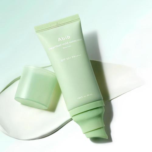 ABIB Heartleaf Mild Sunscreen Relief Tube SPF50+ PA++++ - crema de fata formulata cu oxid de zinc si extract de Heartleaf, care contribuie la protectia solara si la mentinerea confortului pielii - 50 ml