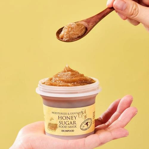SKINFOOD Honey Sugar Masca Exfolianta pentru Fata Miere si Zahar - Exfoliere Delicata si Hidratare Intensa, 120 gr
