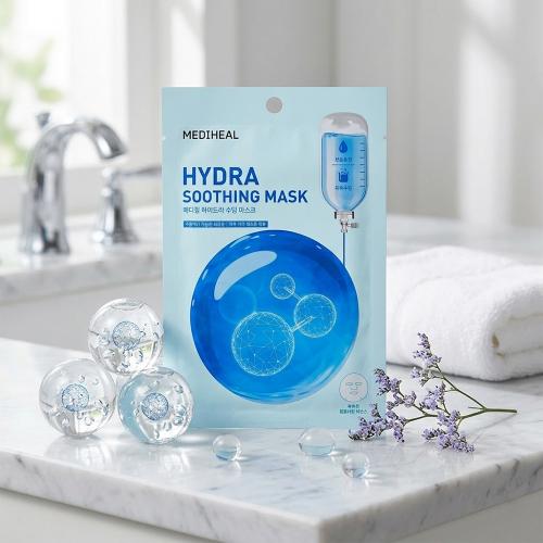 MEDIHEAL Hydra Soothing Sheet Mask - masca de fata tip servetel formulata cu Aquaxyl si acid hialuronic, care contribuie la hidratarea pielii si la metinerea confortului - 20 ml