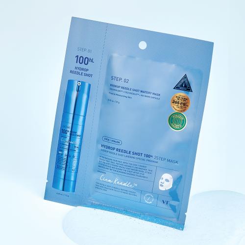 VT COSMETICS Hydrop Reedle Shot 100hL 2 Step Sheet Mask Masca de fata - hidratare si netezire, 27 gr
