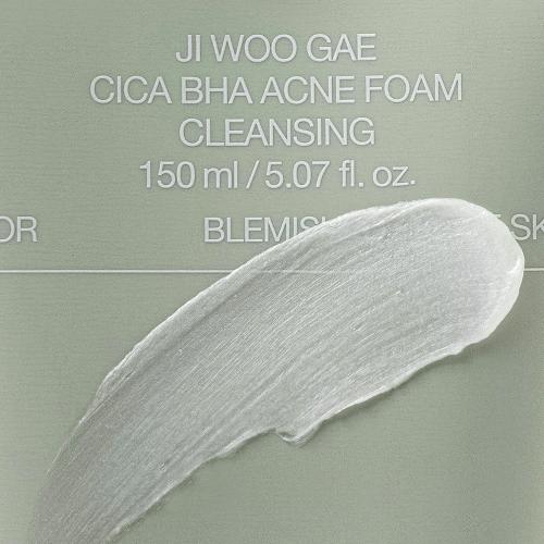CELIMAX Ji Woo Gae Cica BHA Acne Foam Cleansing, 150 ml - spuma de curatare formulata cu BHA(acid salicilic) si extract de Centella Asiatica, care contribuie la indepartarea impuritatilor si excesului de sebum fara senzatie agresiva dupa clatire
