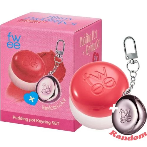 FWEE Lip & Cheek Blurry Pudding Pot CR03 BFF – Nuanțator 2-în-1 pentru buze și obraji, cu breloc pentru retușuri rapide, 5 gr