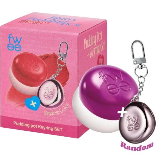 FWEE Lip & Cheek Blurry Pudding Pot  MV01 Chill'n – Nuanțator 2-în-1 pentru buze și obraji, cu breloc pentru retușuri rapide, 5 gr